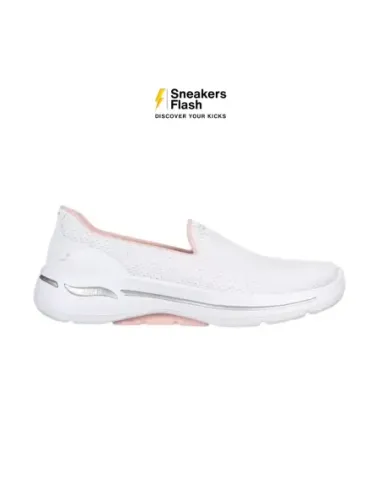 SKECHERS GO WALK ARCH FIT WHITE LIGHT PINK - 124483WLPK