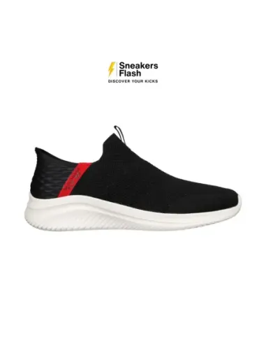 SKECHERS SLIP INS ULTRA FLEX 3 BLACK RED - 232451BKRD