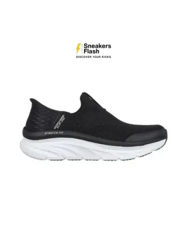 SKECHERS SPORT DLUX WALKER BLACK WHITE - 149817BKW