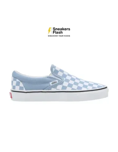 VANS SLIP ON CHECKERBOARD COLOR THEROY DUSTY BLUE - VN000BVZDSB