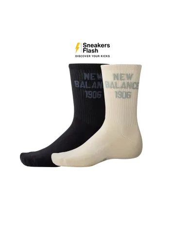 NEW BALANCE SOCK 1906 MIDCALF 2 PACK BEIGE BLACK - LAS42462AS1