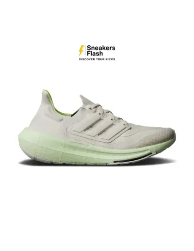 Sepatu Lari Wanita ADIDAS ULTRABOOST LIGHT CHALK WHITE DASH GREEN - IG7964