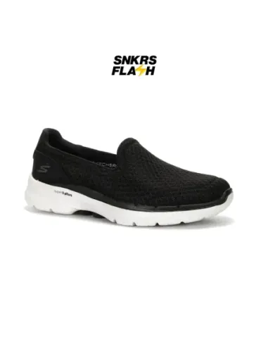 SKECHERS GO WALK 6 BLACK WHITE - 124508BKW