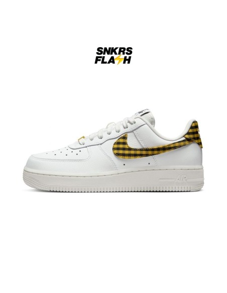 NIKE AIR FORCE 1 LOW GINGHAM YELLOW BLACK - DZ2784102