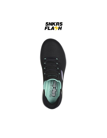 SKECHERS SPORT SUMMITS BLACK TORQUOISE - 150123BKTQ